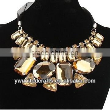 2014 Europe Fashion Lady Shiny Rhinestone Fashion Bib Necklace