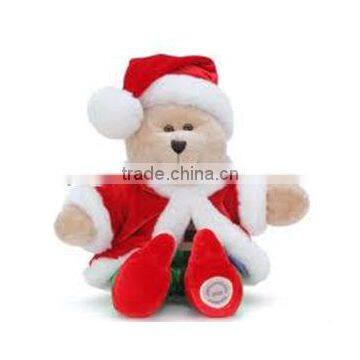 Fashion design lovely christmas bear plush toy