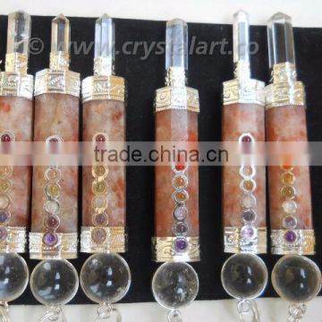 SUNSTONE CHAKRA HEALING STICK PENDULUM