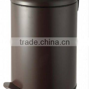 European standard bathroom 3Lstainless steel coating step-on trash can with top finishing