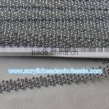 10yards/lot 15mm Wholesale Plastic Silver Crystal Rhinestone Ribbon Trims