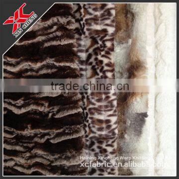 2014 new style printing brushed PV plush fabric