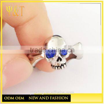 Jingli Jewelry silve color blue evil eyes skull rings for women (HS-113)