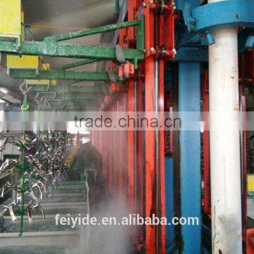 Hanging rack type electroplating production line