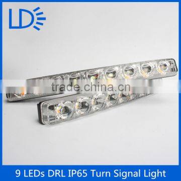 Led Daytime Running Lights 9leds white amber dual colors Drl fog lights for vw polo