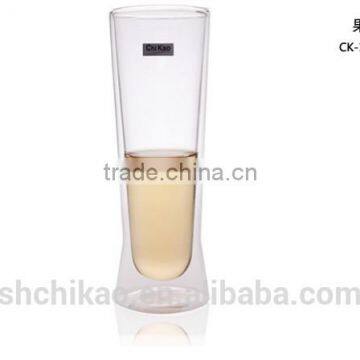 clear borosilicate glass double glass cup for factory