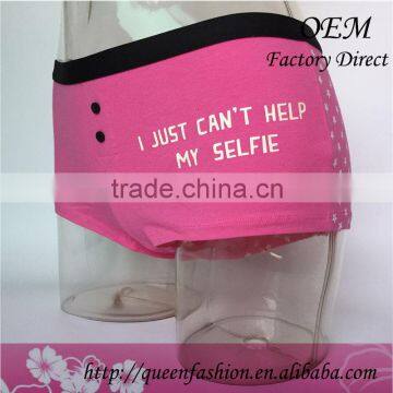 Pink color sexy panties cotton ladies underwear characteristic sheer panties