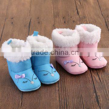 Cute baby boots for girls soft sole warm kids shoes 2016