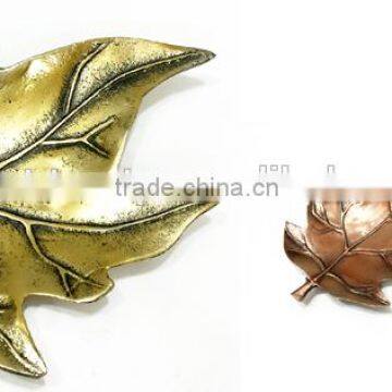 High Quality clear leaf tray brass antique, Aluminium Decoration Leaf Tray, Hand made Copper Antique Leaf Tray