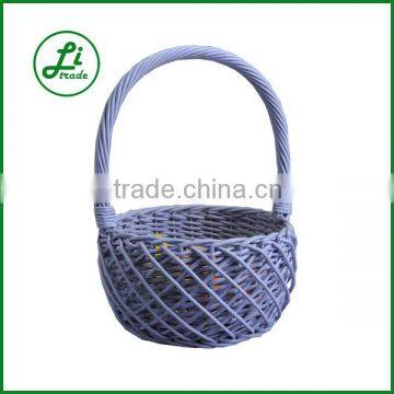 round willow basket with handle