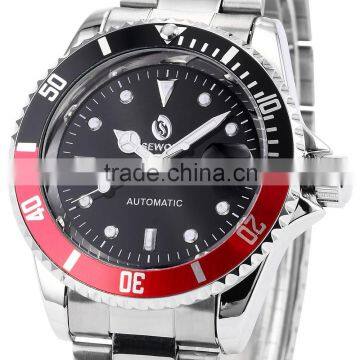 Luxury Red Stainless Steel Auto Date Automatic Mechanical Analog Watch