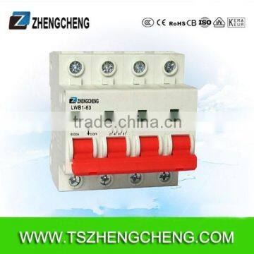 4P 4A B curve Miniature circuit breaker C45 MCB