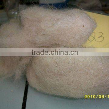 100% natural wool fiber, white color, and yellow color. wool noils