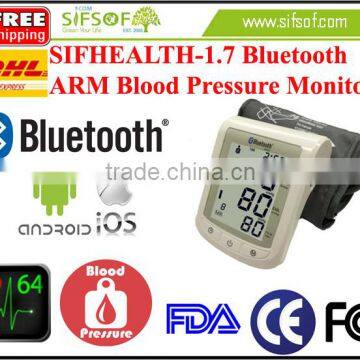 SIFHEALTH-1.7 Arm Blood Pressure Monitor with Irregular Heart Beat Indicator, Wireless Bluetooth Blood Pressure Meter With FDA