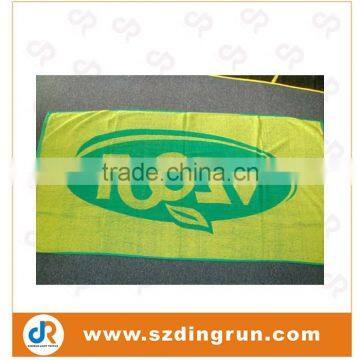 100% cotton yarn dyed woven logo gym towel