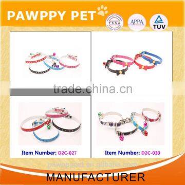 Pink PU Leather Dogs Cats Pets Puppy Neck Safety Collars photo-1