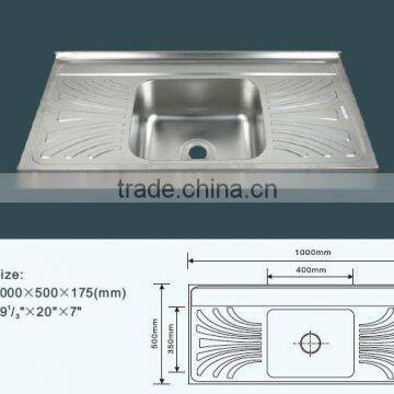 layon high quality stainless steel sink single bowl double drainer