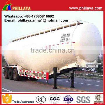 Tri-axle Dry Bulk Cement Tanker , Cement Bulker Truck Trailers With Air Compressor photo-5