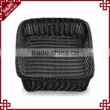 Classic and Durable Food Grade Plastic Wicker Hand Woven Bread Basket for Bakery Display photo-4
