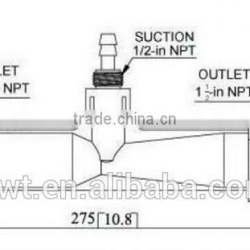 1.5 Inch PVDF Venturi Water Pump Tube Venturi for Water Filter photo-2