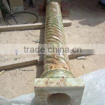 Top selling MULTI GREEN ONYX COLUMNS PILLARS CARVED TOP