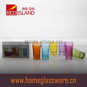 44ml color spraying shot glass with 6 pieces one set