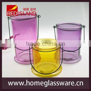 New Light Mason Multi Color Glass Jar Contain Candle photo-2