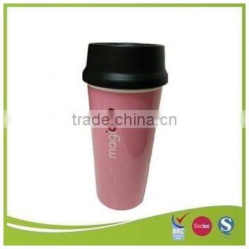 IML thin wall plastic double wall coffee mug