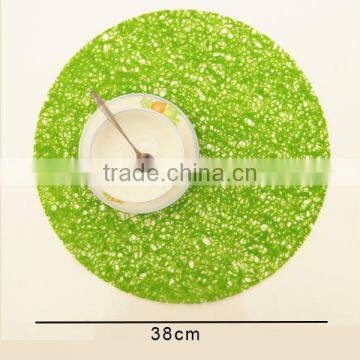 15 Inch Round PE Place Mat In Green - Set of 12 photo-3
