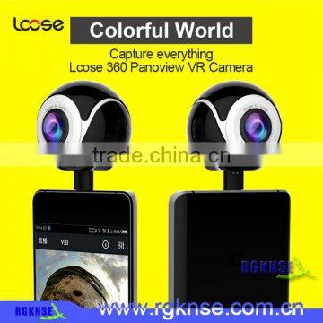 RGKNSE Multi Angle 360 Panoramic VR Camera 1080 HD Panoramic Camera for Android 30fps F2.4 Fisheye Lens Lightweight