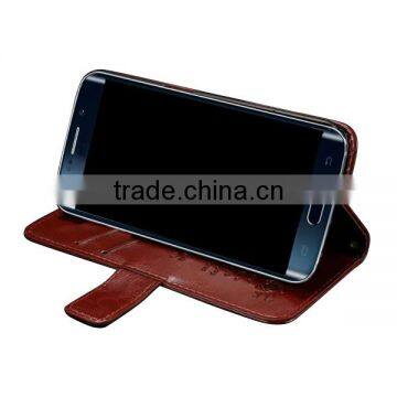High Quality pu Leather Wallet Card Slot Holder Flip Case for Samsung S6 Edge, Flip Leather Case photo-4