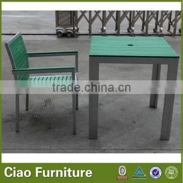 Plastic wood outdoor table and chair