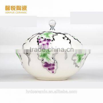 New Style China Ceramic Electroplating Soup Bowl With Lid photo-3