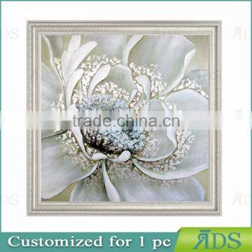 Home Decor Handmade Art Modern Canvas White Flower Oil Painting photo-2