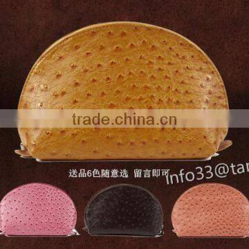 Women's Cosmetic Bag Colorfull Fashion Ostrich Grain Leather Make-up Bag Manufacturer photo-2