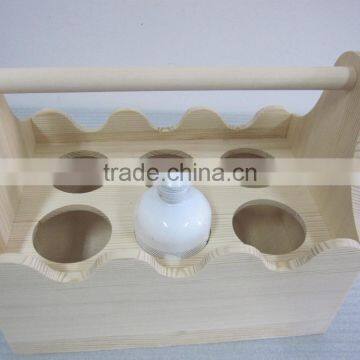 Lightweight Handmade Wooden Wine Bottle Holder Basket Wholesale photo-2
