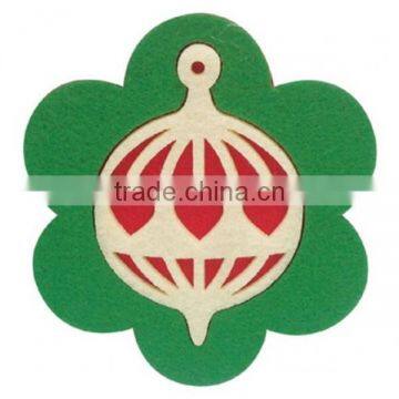 2017 Christmas bell Felt Coaster table decoration made in China