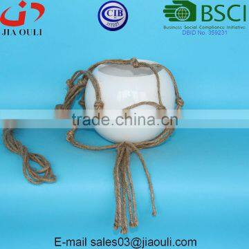 BSCI Audit Factory Rope Hanging Ceramic Pot Planter Pots photo-3