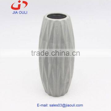 Hot sale Origami face grey ceramic tall flower vase