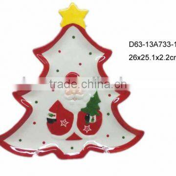 Ceramic christmas tree shaped plates