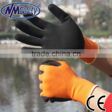 NMSAFETY latex rubber knitted hand gloves