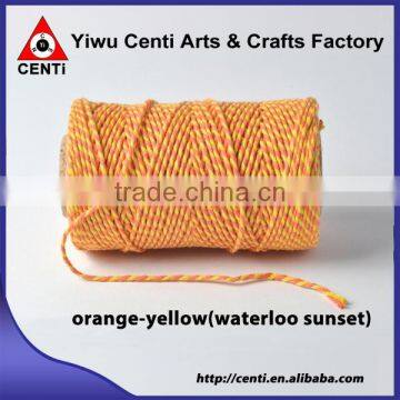 Low price orange and yellow coloured original cotton bakers twine double colour bakers twine