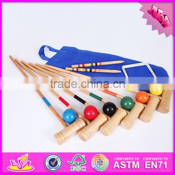 2016 wholesale 6 player funny children wooden croquet indoor W01A168