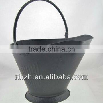 Fireplace Matte Black Metal Coal Bucket