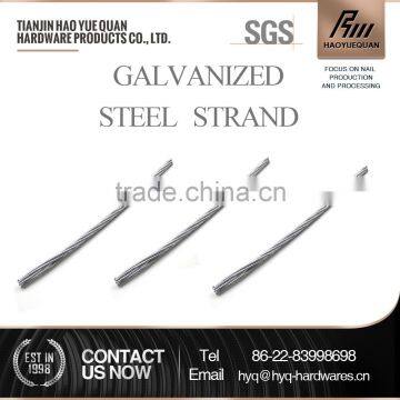 China tianjin factory steel wire strand relaxation 7 wires 15.24mm pc steel strand