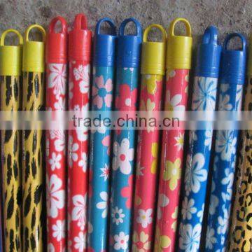 Hot Sales flower PVC coated wooden broom handle