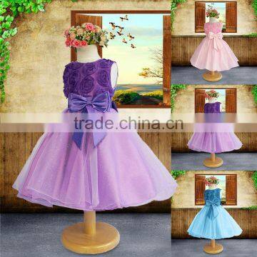 2015 Summer new 2-13Y girls fashion flowers wedding baby princess dress kids children high quality long vestidos. Free shipping