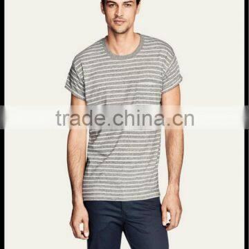 High Quality Stripe Mens Tshirt Printed