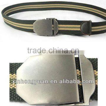 green strip alloy buckle military webbing belt