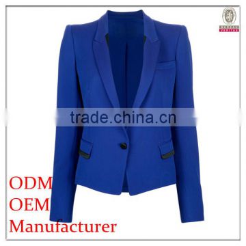 Best quality women navy blue jackets with one button closure